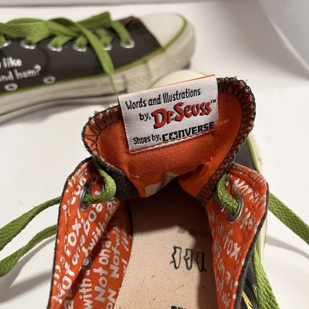Converse All Star Size 4.5 Dr. Seuss Green Eggs & Ham Whimsical! - Picture 9 of 16